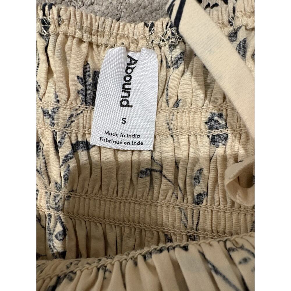 NWT Abound Nordstrom Ivory Black Floral Smocked Midi Sundress S - Picture 7 of 7